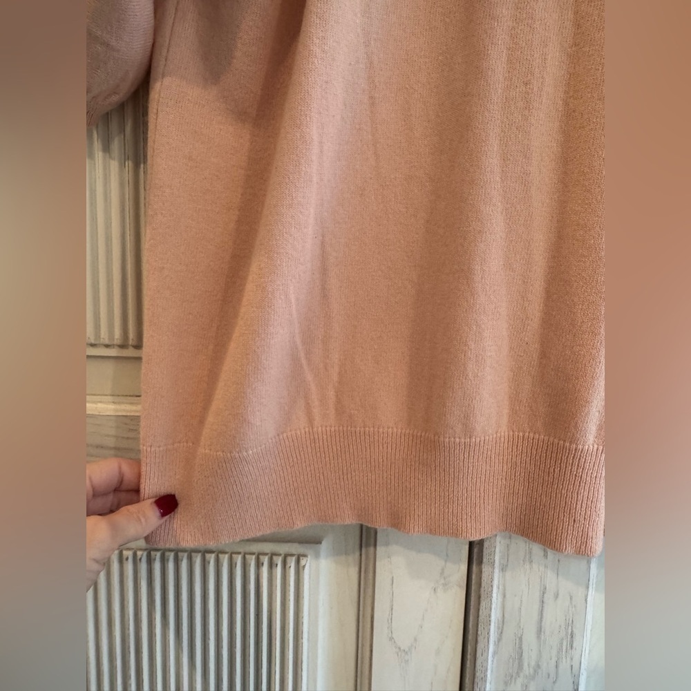 TALBOTS Womens Pink Peach Shortsleeve V-neck Cardigan, Large - Picture 13 of 14